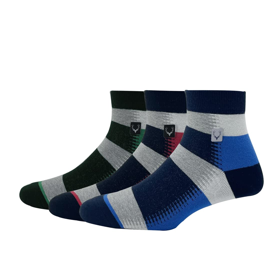 Buy Allen Solly Men's Cotton Quarter Length Socks (Pack of 3) Green