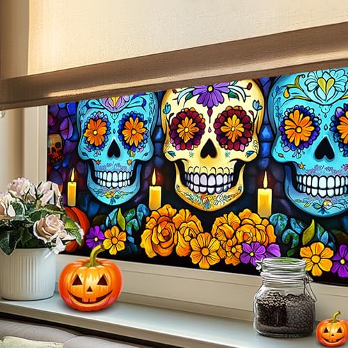 HOMETITUTE Vinilo Decorativo Día de Muertos 39.3x17.7 in miniatura 6
