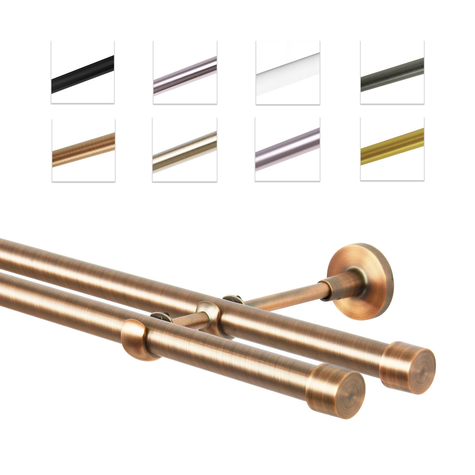 Asta Per Tende Doppia Facet Ball - Regolabile In Acciaio Bronzo Vintage, Per Doppie Tendaggi - Foto 11