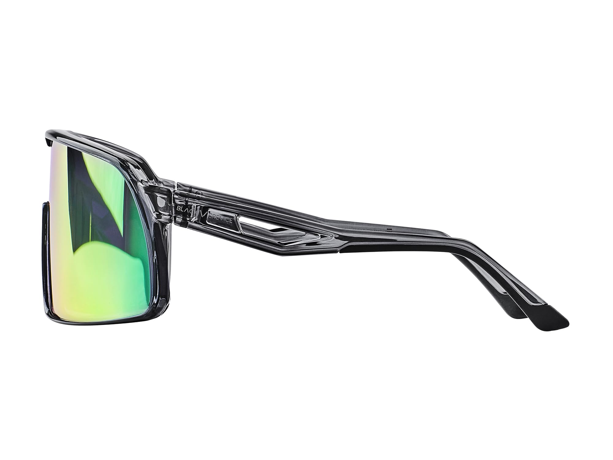 Black Crevice Gafas deportivas negras I Gafas unisex con lentes cilíndricas + funda y bolsa de microfibra I Gafas deportivas con 100% protección UV I Gafas deportivas con almohadillas nasales de goma