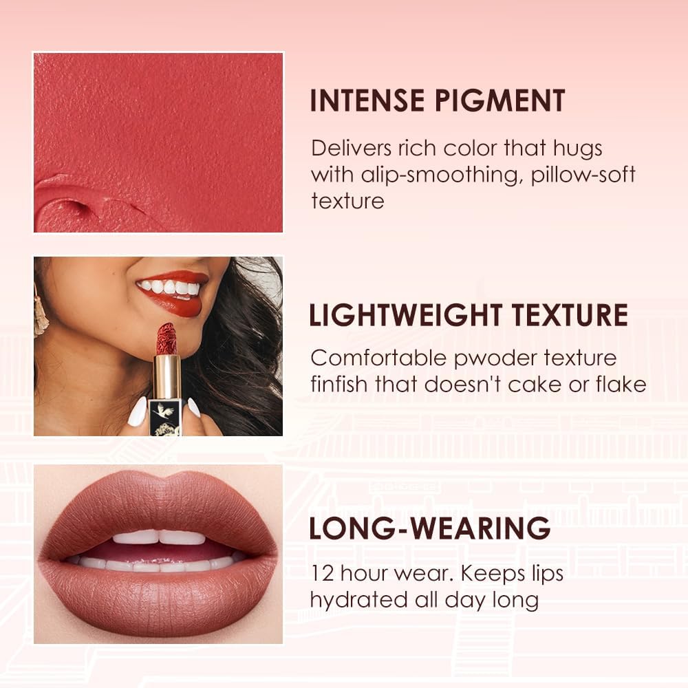 CATKIN Matte Nude Lipstick, Long Lasting, High Impact, Moisturizing Formula, enriched with Avocado Oil and Vitamin E, 3.2g