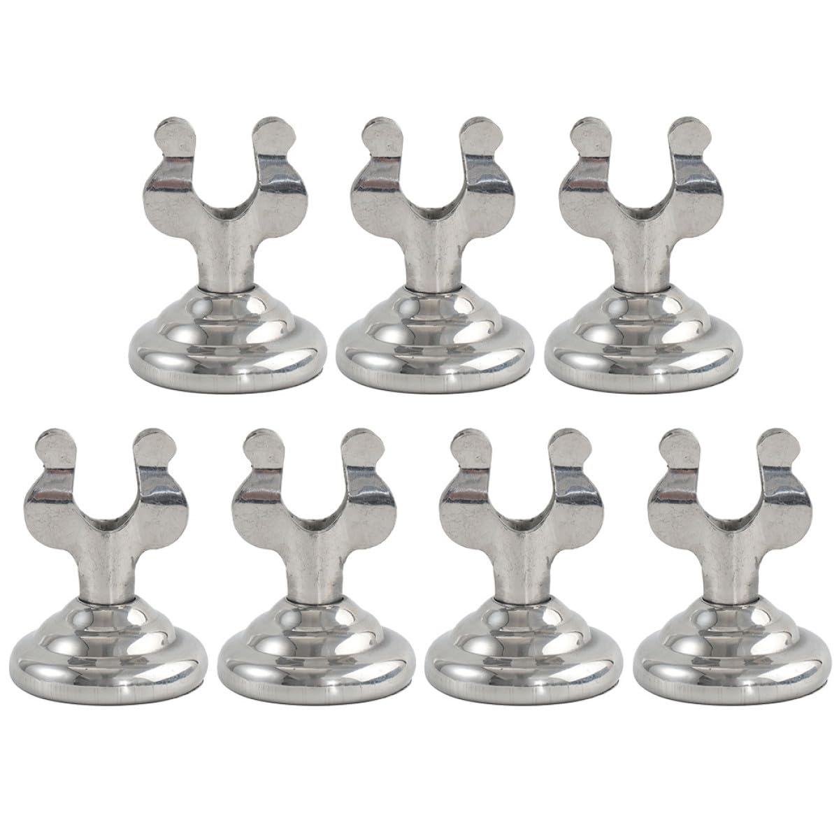 Table de 7 Inoxydable en Porte-Cartes Argenté de Acier Numéro Forme en U Simple Élégant, Support Lot Pièces pour Restaurant et Décoration Maison