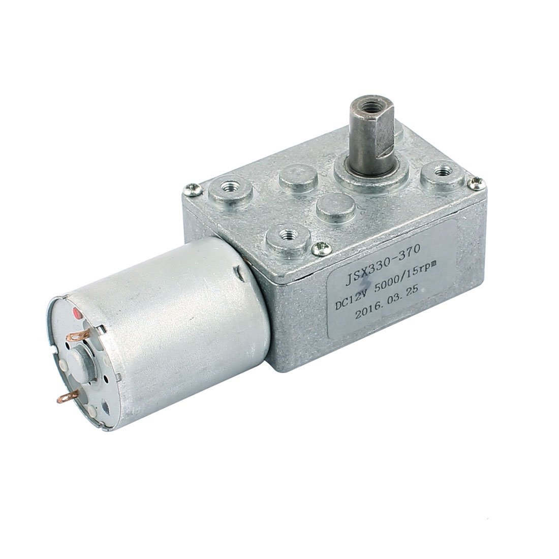 Sourcing Map Women's Gray Sourcingmap Jsx330-370 Dc 12V 5000/15Rpm 8X12mm Shaft High Torque Turbine Worm Geared Motor