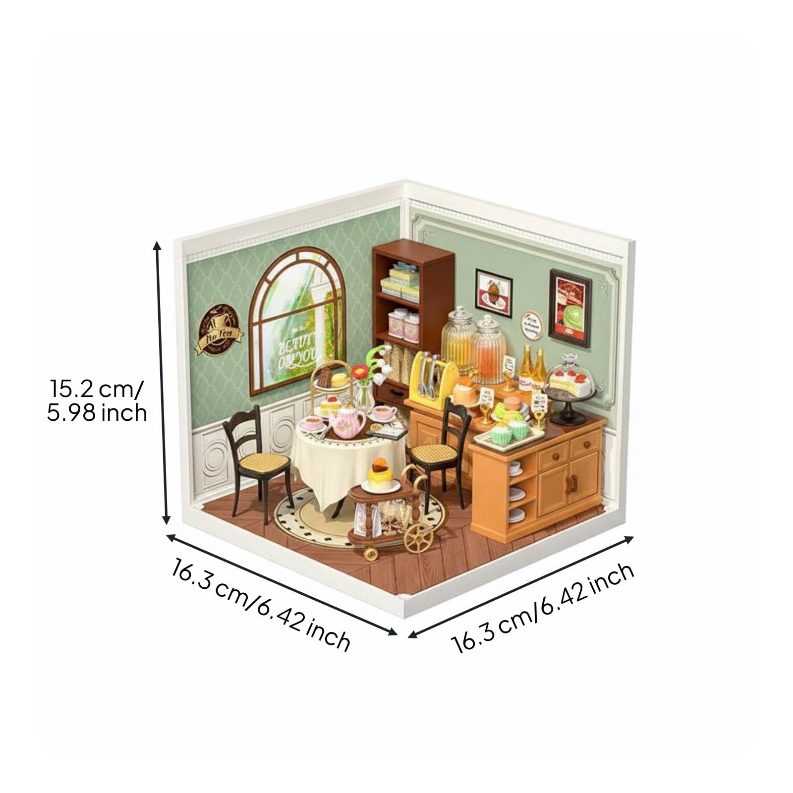 kowaku Block Coffee Miniatura Negozio Diorama Modellino Negozio Casa Delle Bambole Accessori Realistici Libri Macchina Del Caffè Insegne Adatto per Scrivania, Tè Del Pomeriggio