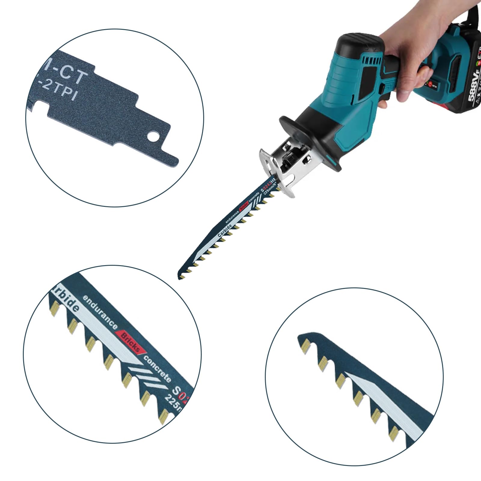 Lama Per Sega Alternativa, Adatta Per Calcestruzzo Cellulare Mattoni Pannelli Di Cemento E Calcestruzzo Lunghezza 505 Mm 99264166 - Foto 6