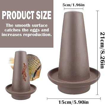 Sand Fish Breeding Cones Cave, Ceramic Spawning Breed Cone Spawning Slates Fish Tank Spawning Breed Cone for Discus Angelfish (Medium)