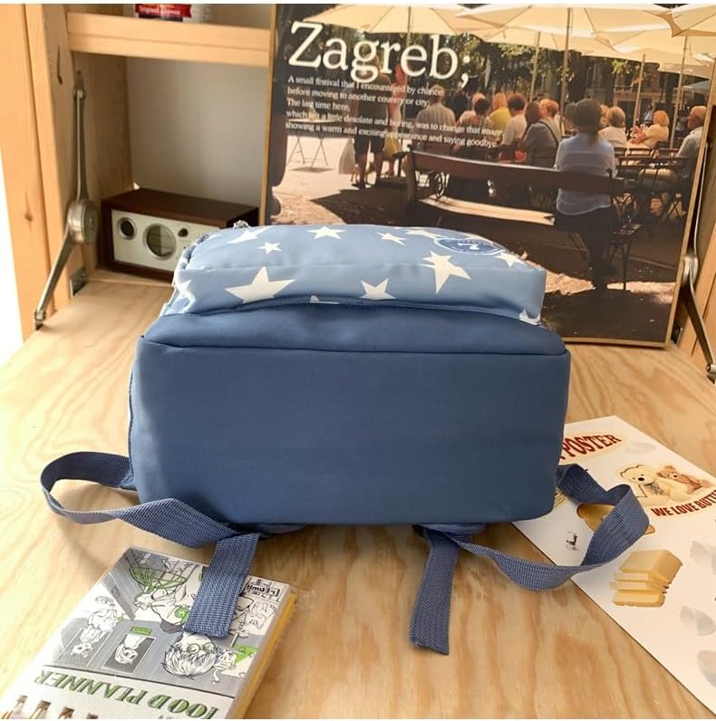 Y2K Backpack Women Men, Cute Daypack Grunge Stars Vintage Chic Trendy Design Bookbag Backpack Daily Use Hiking Trip (blue) - Image 9