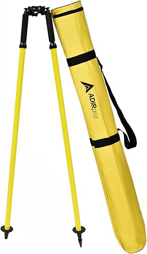 Miniatura 2 de Adir - Bípode de aluminio con cabeza de tornillo de pulgar (amarillo) y barra de aluminio AdirPro GPS Rover (verde)