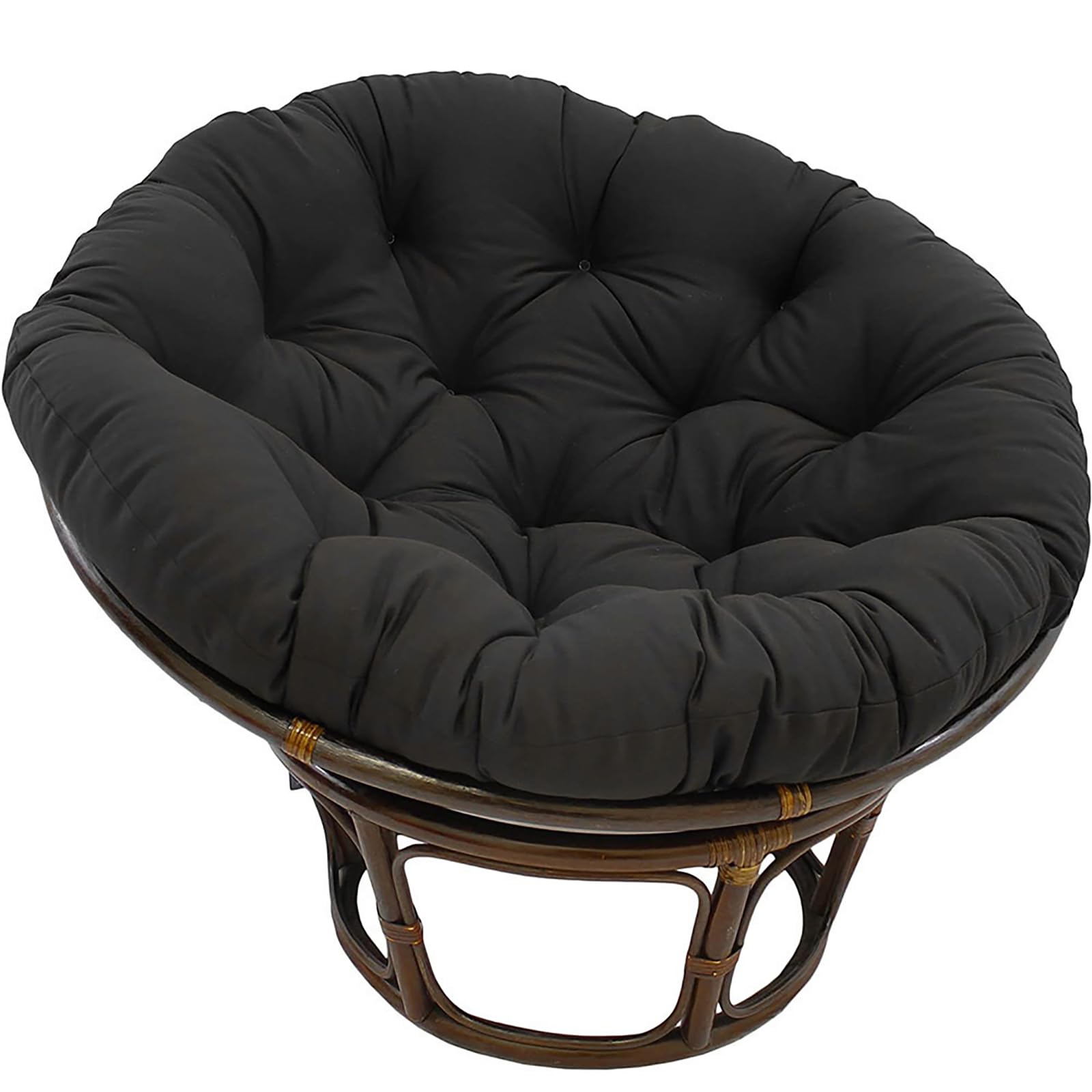 Large Round Papasan Chair Cushion, Thicken Papasan Chair Pads, Rattan Hanging Basket Cushion for Outdoor Garden, Balcony and Living Room (Black, 80x80cm)