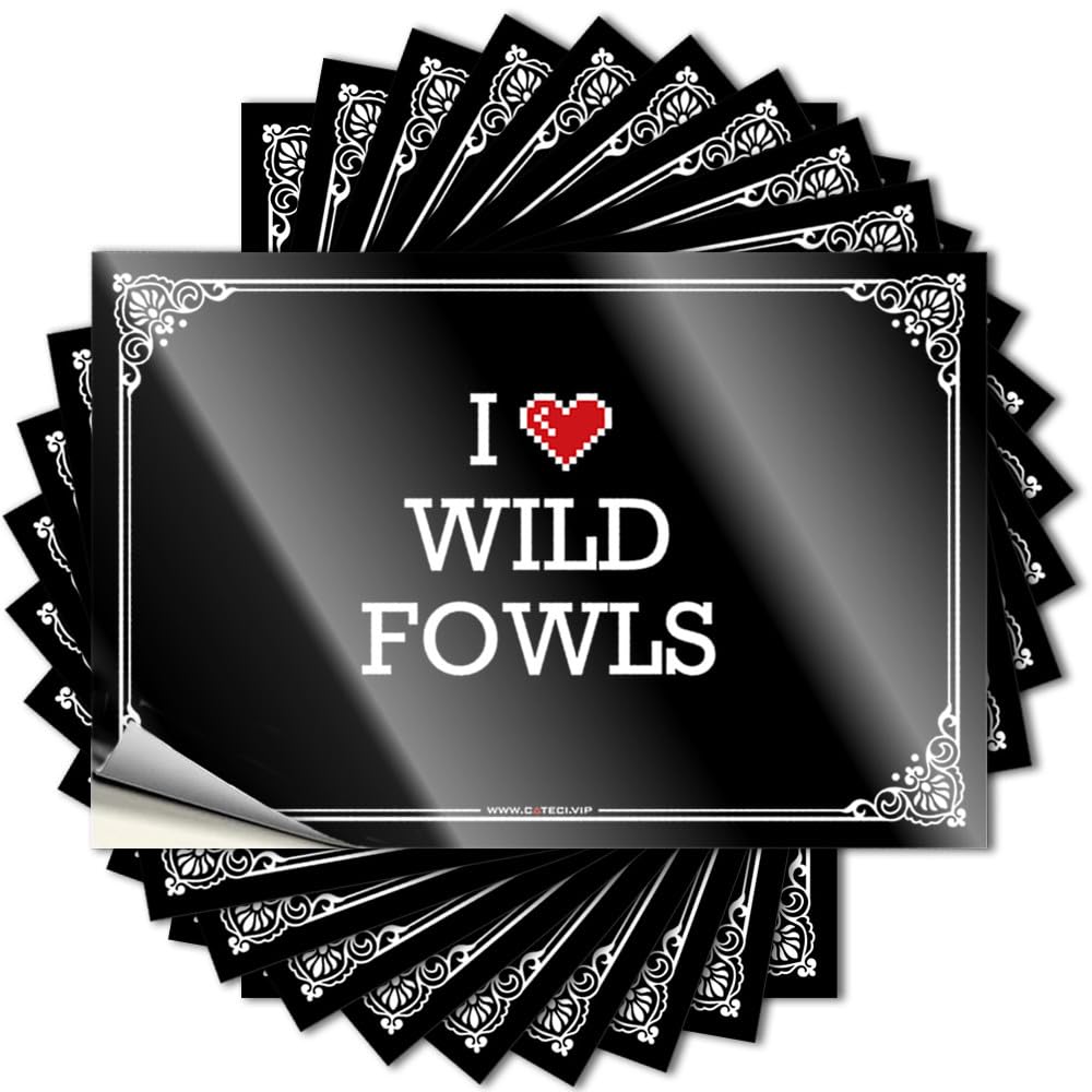 Funny Outdoor Decor Tattoo Tumbler | I Love Wild Fowls Encouragement Fishing Sticker Pack(6X9CM)