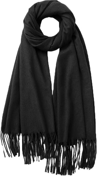Drofe Black Shawls Wrap for Women,All-Season Soft Pashmina for Evening Dress, Travel, Daily Wear