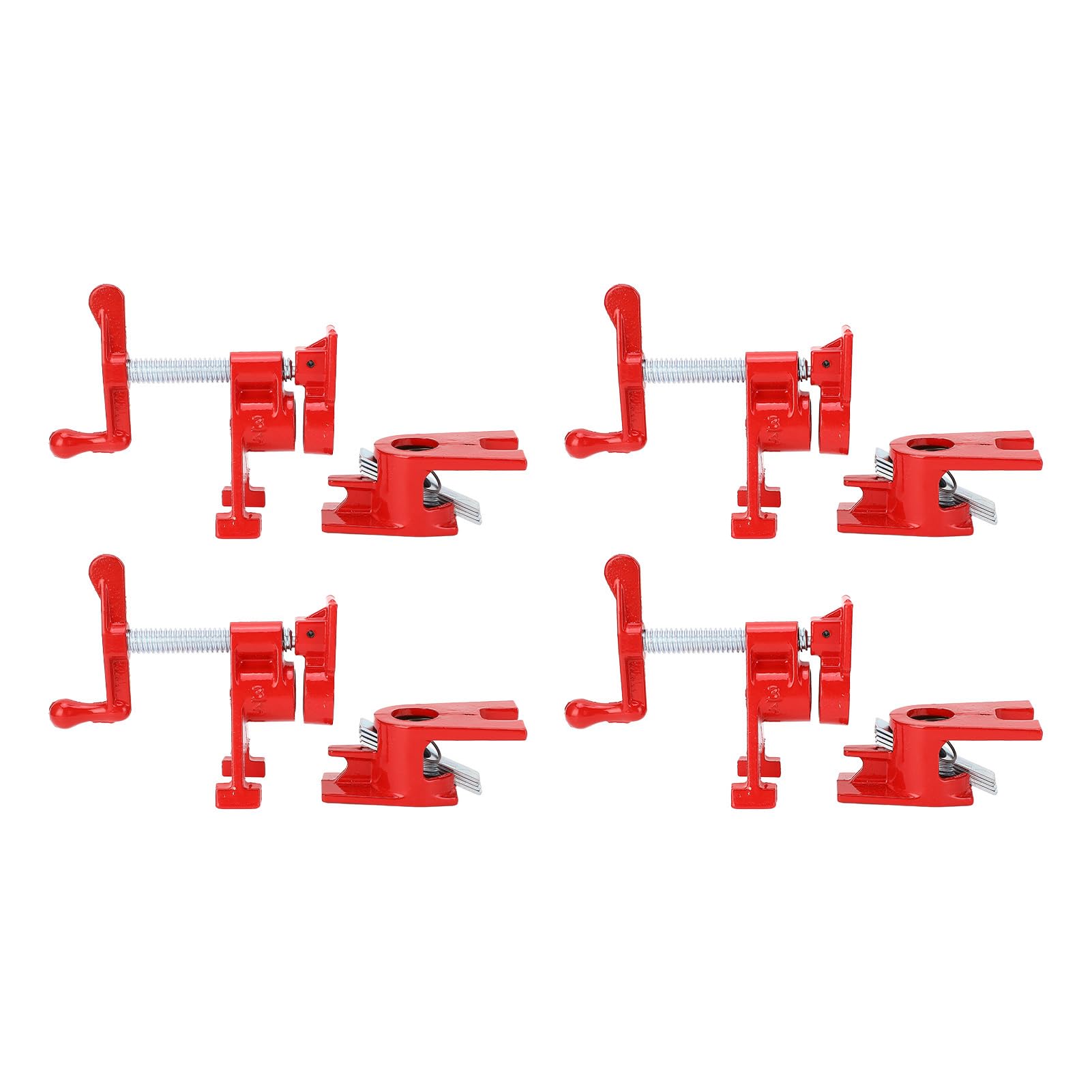 Juego de 4 Abrazaderas para Tubos, Abrazadera de Mandíbula Ajustable de Hierro Maleable Resistente con Diseño Liviano, Ideal para Carpintería, Sujeción de Madera, Metal y Plástico