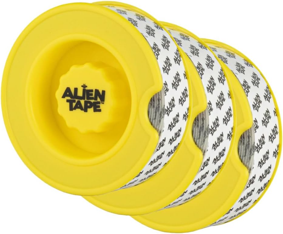 Bell+Howell Ez Cut By Alien Tape Double Sided Easy Cut Mounting Tape, 30 Feet - Pre-Cut Grids for Cutting, Strong Adhesive, Multi-Surface Use, No Scissors Needed,