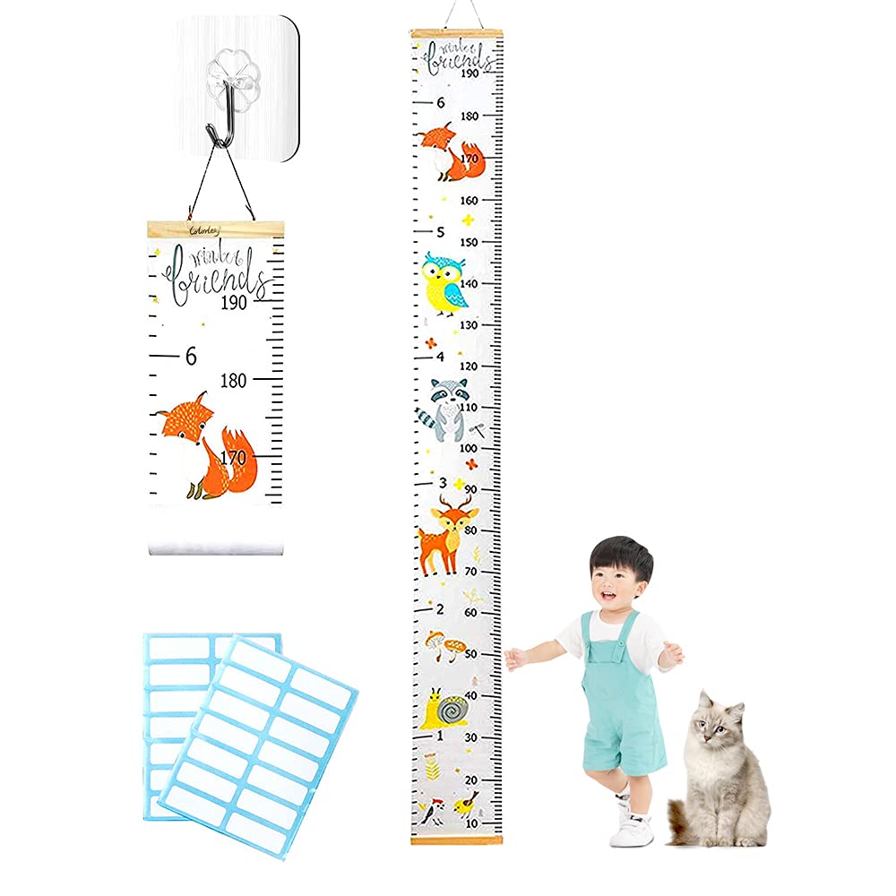 Child Height Wall Sticker Growth Chart Ruler for Kids Baby Animal Hanging Height Measure Tool for children Bedroom Living Room Decor ColorLeaf™