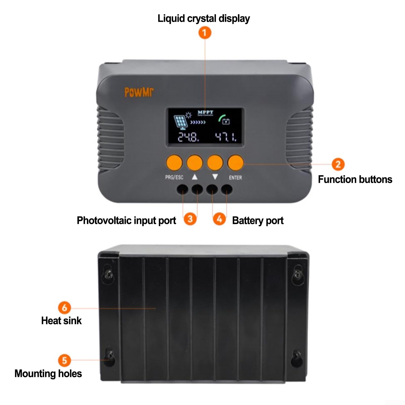 MPPT per regolatore solare, 24/36/48/60/72V Step-up MPPT 10A batteria solare regolatore intelligente regolatore di carica