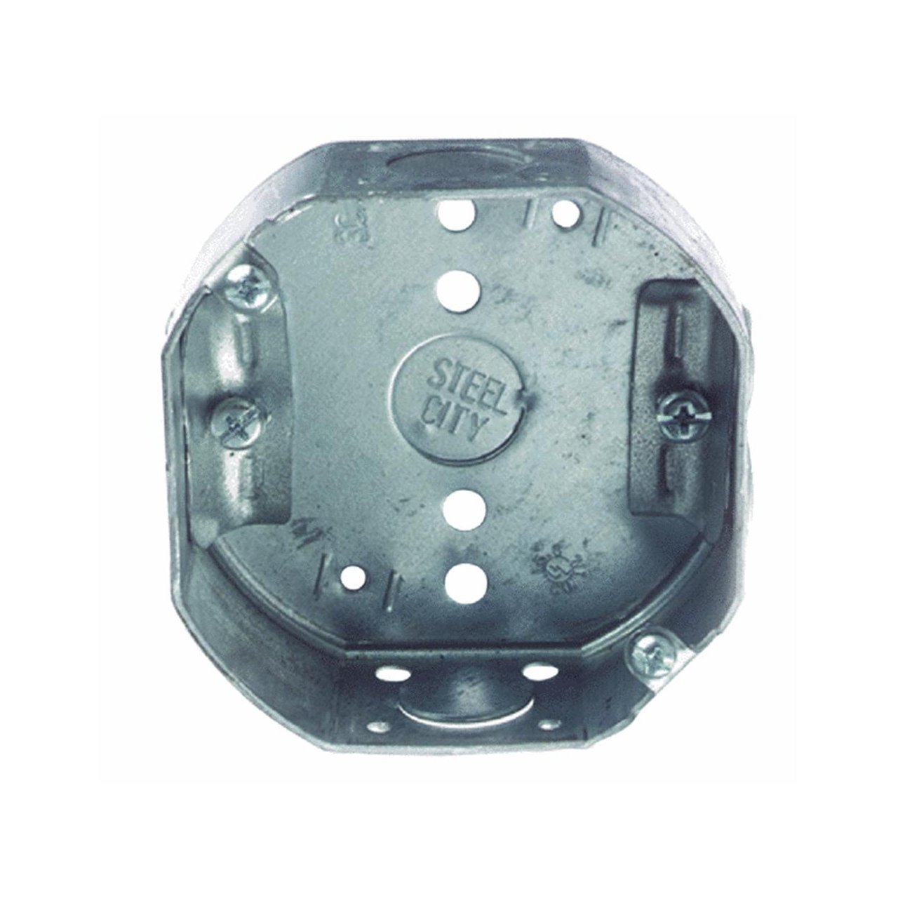 Steel City 54151-N Outlet Box, Octagon, Drawn Construction, 4-Inch Diameter by 1-1/2-Inch Depth, Galvanized, 50-Pack