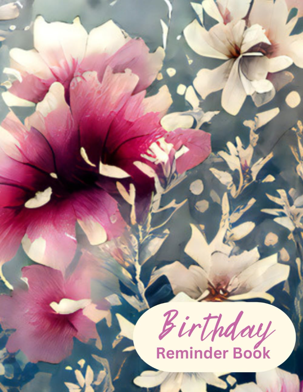 Independently published Birthday Reminder Book: A4 Large Notebook For Recording Birthdays: Beautiful Flowers : Monthly Index | Includes 2023 To 2026 Year Overviews