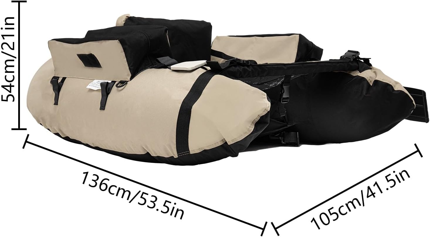 136 * 105cm Fishing Boat, Outdoor Fishing Boat, Inflatable Fishing Boat - Khaki