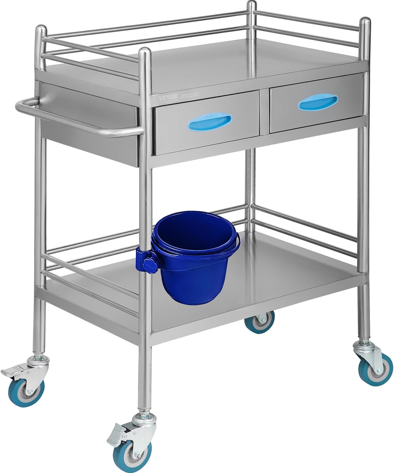 Yeeoy 2 Layers Lab Serving Cart, Lab Utility Rolling Cart