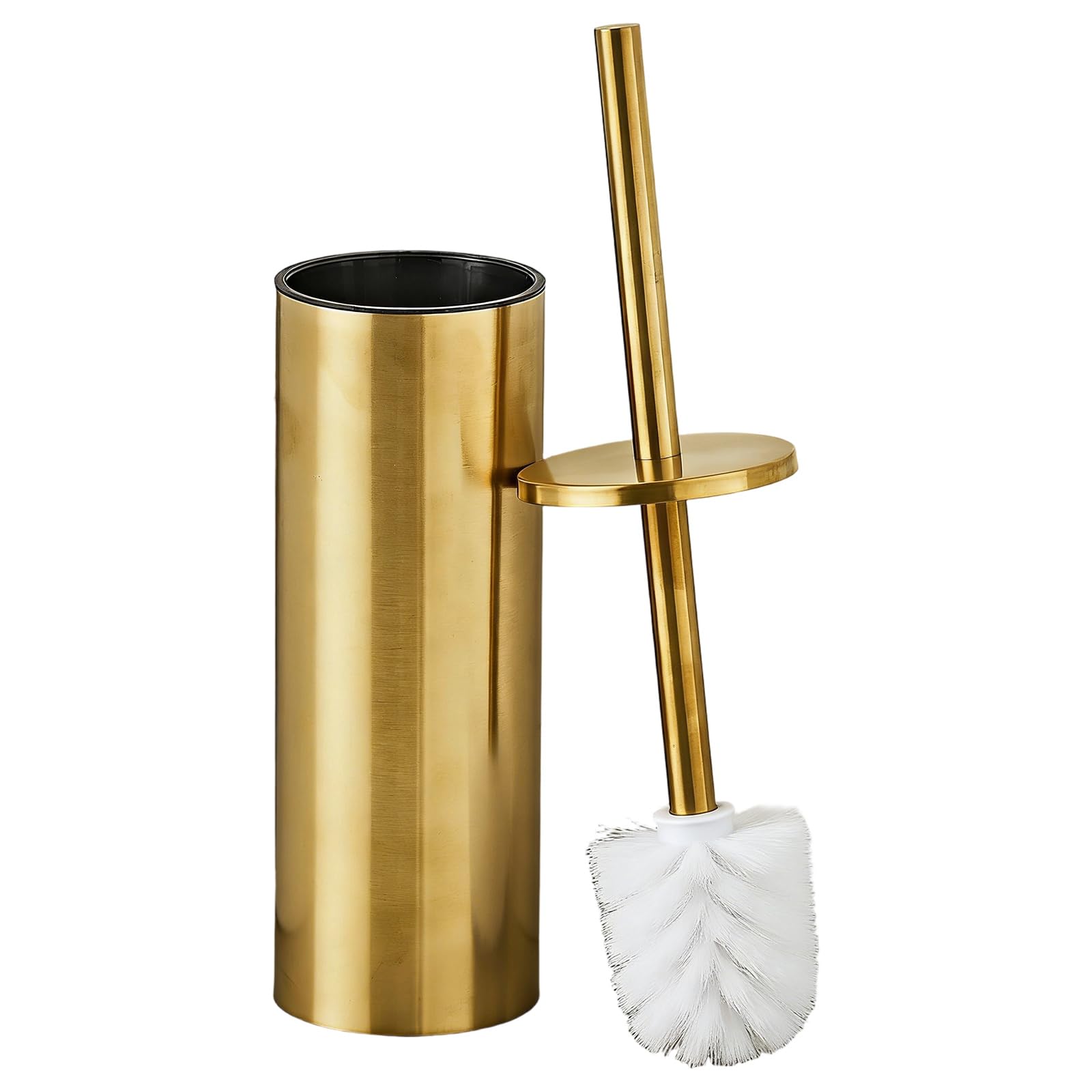 Kalttoy Multicolor Rusts Resistant Gold Brushed Toilet Brush And Holder For Wet Bathrooms Offering Secure Stand & Effective Scrubbing Bathroom Brush
