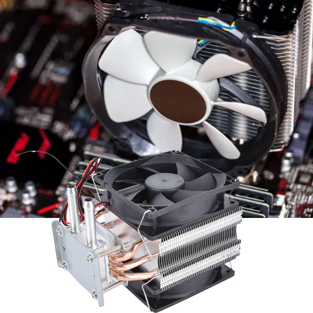 Tyenaza Enfriador Termoeléctrico de 12 V, Refrigeración Termoeléctrica Peltier, Sistema de refrigeración por Agua con Ventilador, Producto Terminado del Cabezal de Enfriamiento de Agua del Tubo ZH