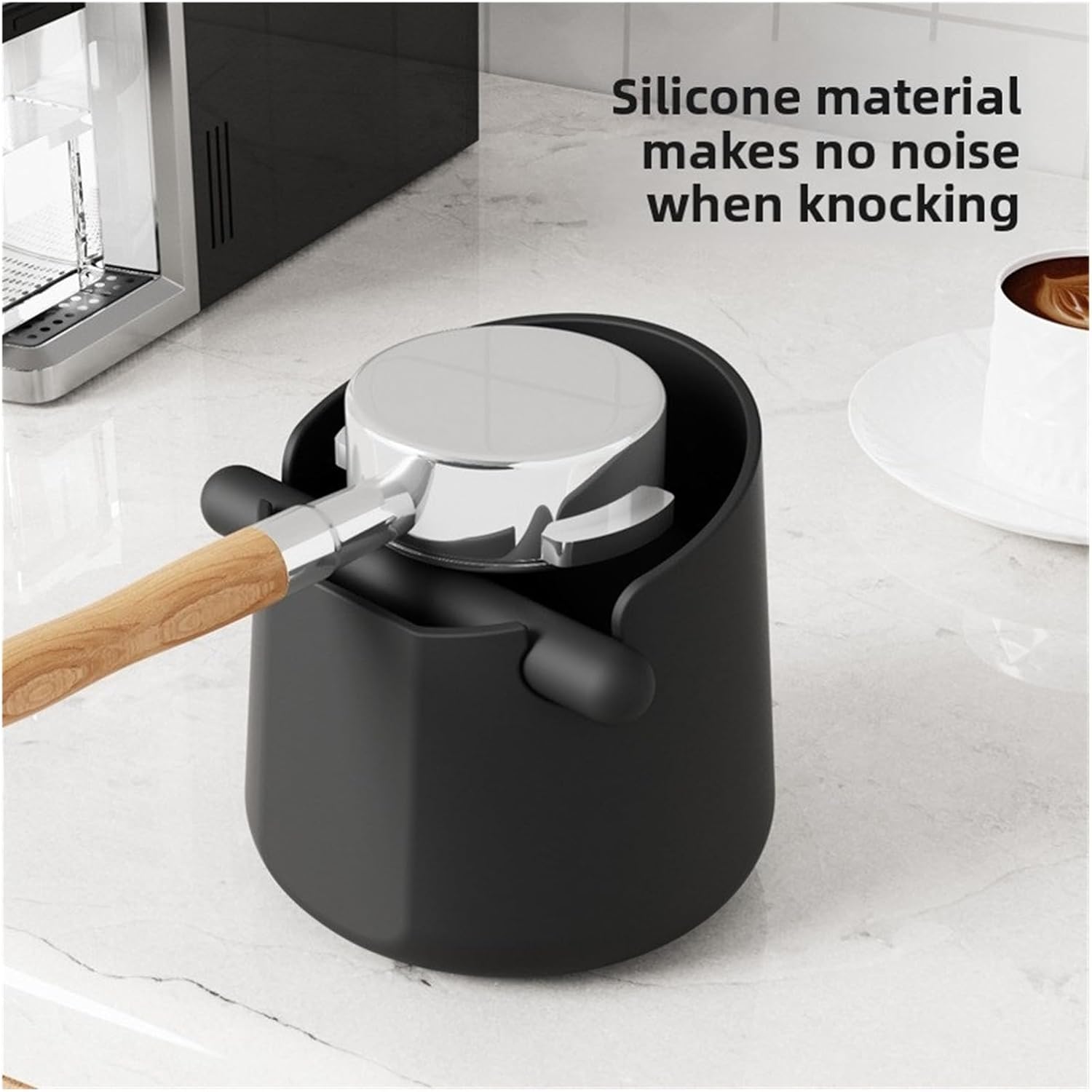 Mini Silicone Coffee Knock Box Espresso Grounds Collection Tool Barista Essential(Gray)