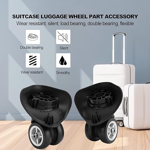 Miniatura 2 de Ruedas de maleta, Reparación de Maletas Piezas de Rueda de Equipaje Accesorio de Piezas de Repuesto de Equipaje Ruedas de Repuesto de Equipaje