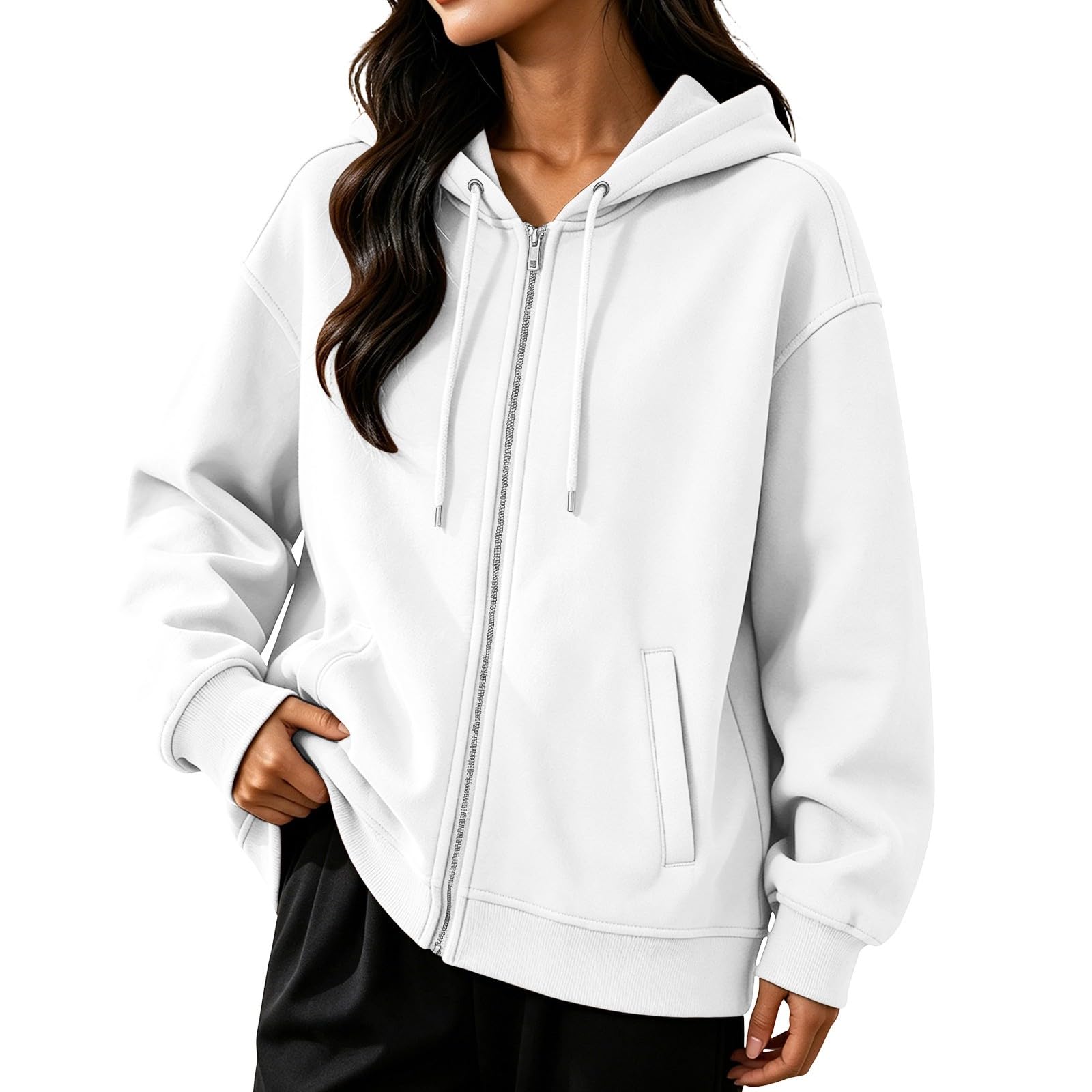 Zip Up Hoodie Women 2026 Oversized Sweatshirts Jackets