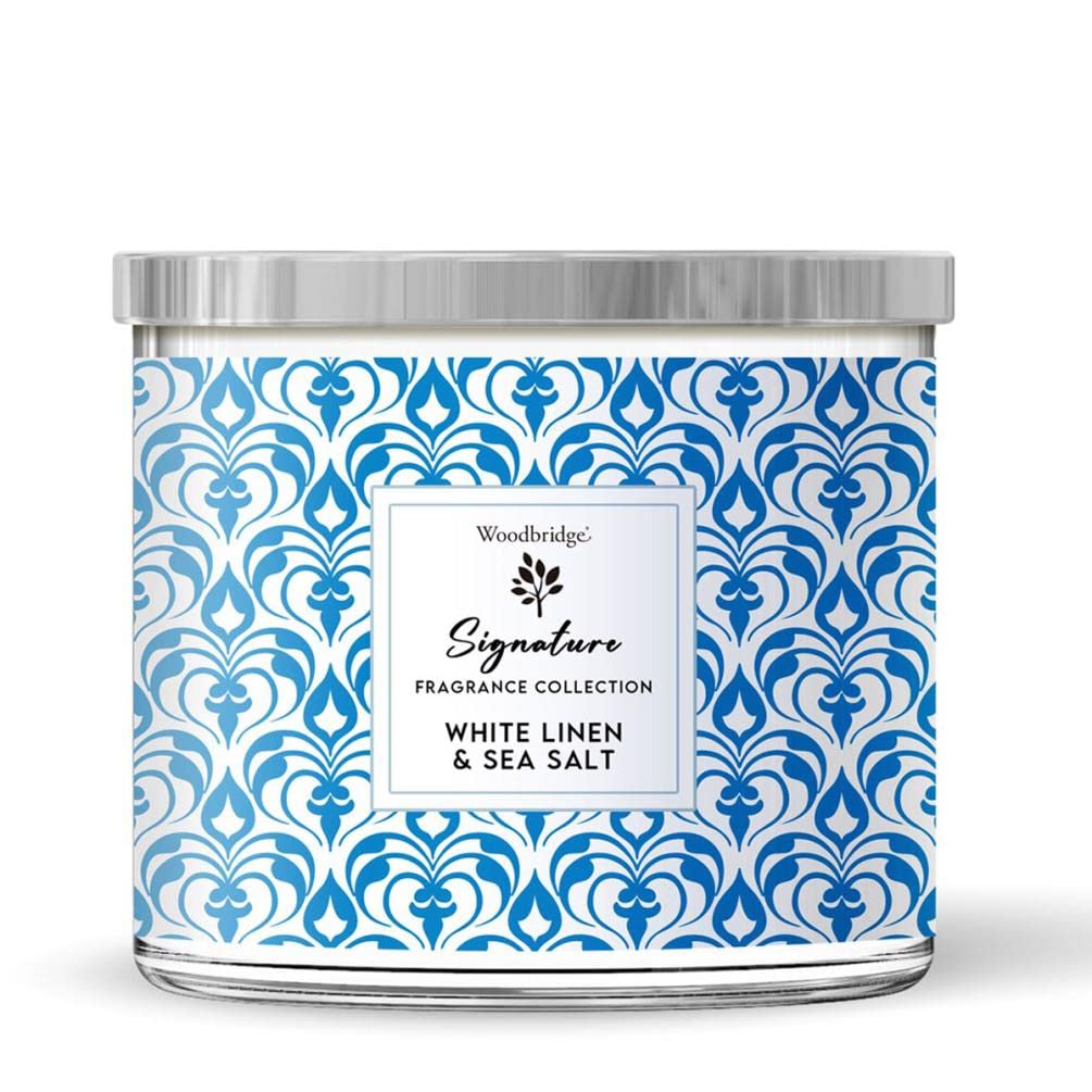 Aroma Accessories Woodbridge White Linen & Sea Salt Tumbler Jar Candle