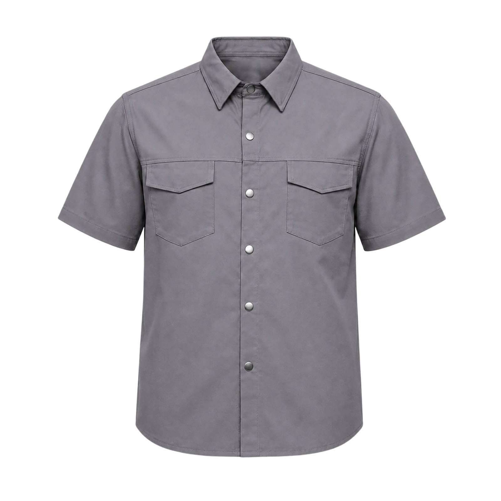 Tuta da jogging da uomo, pantaloni cargo corti | Camicia da lavoro da uomo con abbottonatura, multitasche, robusta, per giardinaggio, fai da te, all'aperto, leggera e comoda