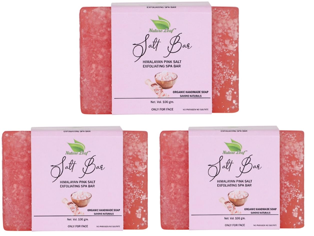 Nature leaf Organic Handmade Himalayan Pink Salt (3 x 100 g)