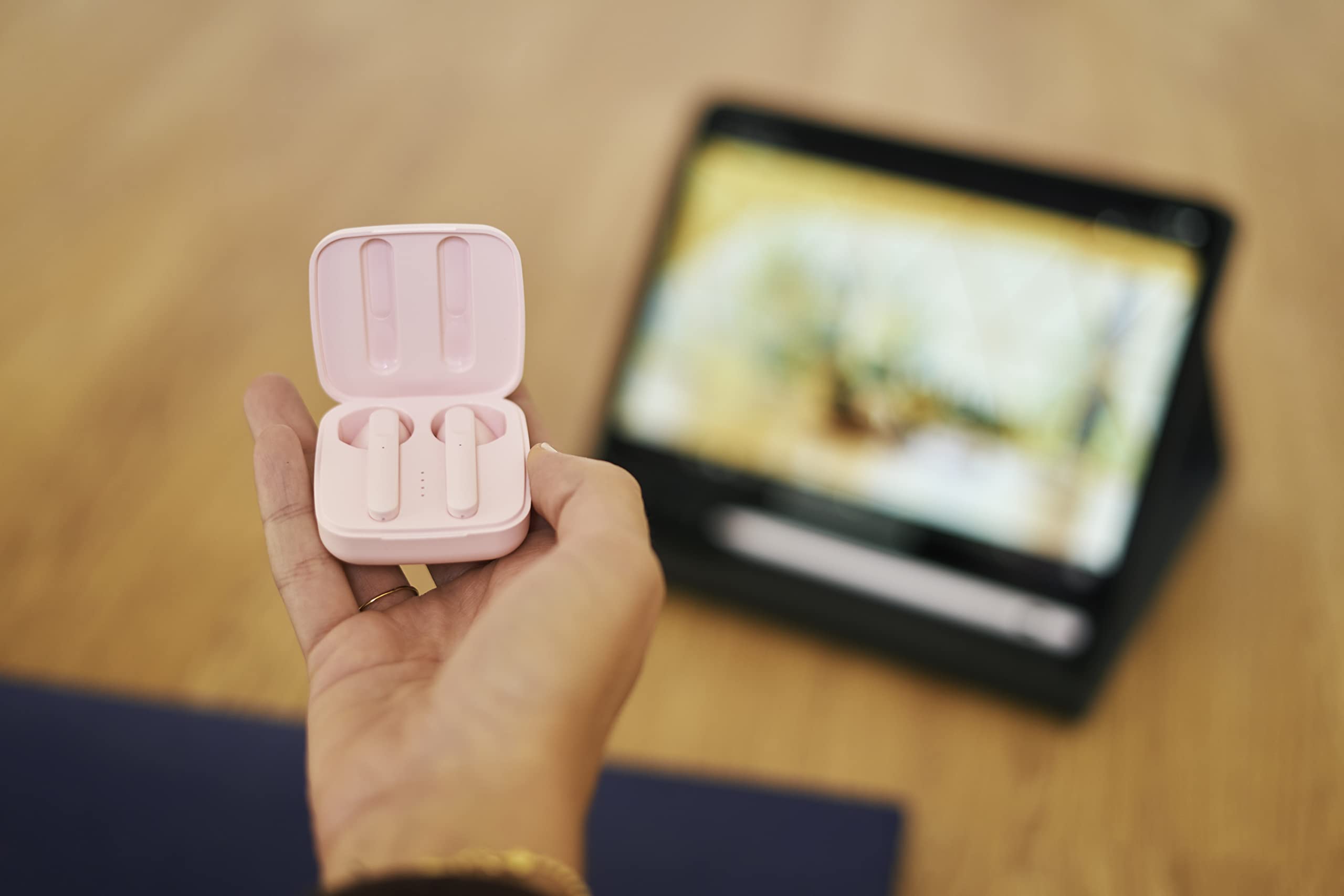 Vieta Pro - Auriculares Track 2 con Bluetooth 5.0, True Wireless, micrófono, Touch Control, autonomía de 20h, Color Rosa
