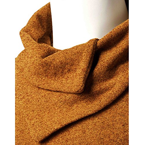 Jxeww Mens Fashion Shirt Hip Hop Asymmetric Hem Long Sleeve Turtleneck Long Sleeve Sweatshirt Yellowlp Xl #TOP3