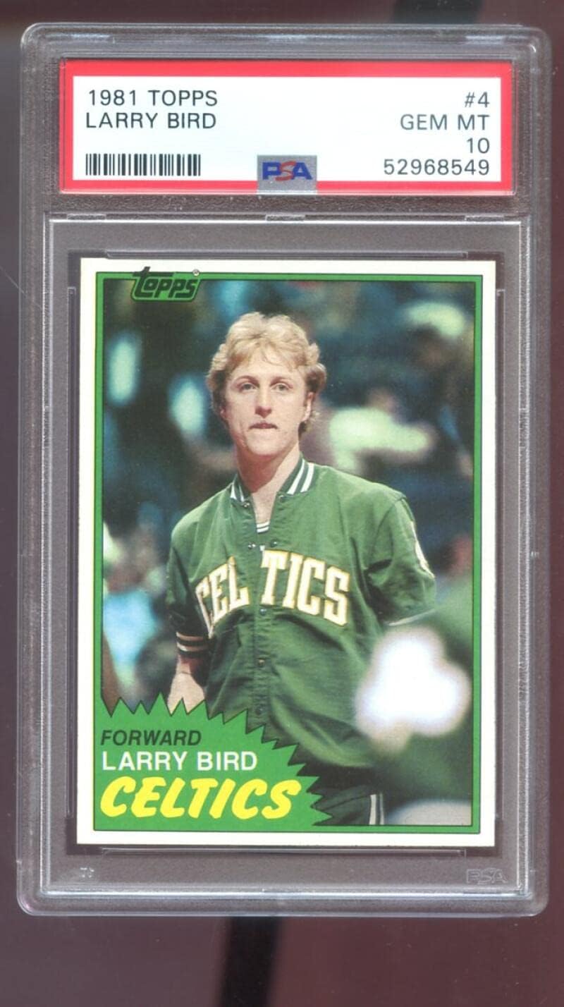1981-82 Topps #4 Larry Bird PSA 10 Graded Basketball Card NBA Boston Celtics 1981-1982 81-82 GEM MT MINT