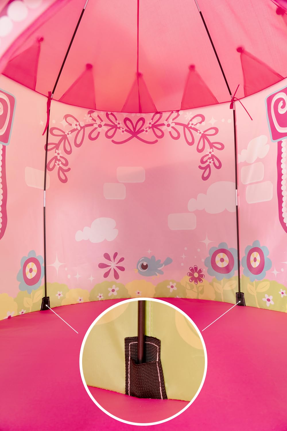 Plegable para niños, Carpa de Juegos para niños, Tienda de bebé para Interior y Exterior, casa de Juegos de yurtas para Guardar Juguetes, con Bolsa de Transporte (Jardín Rosa)