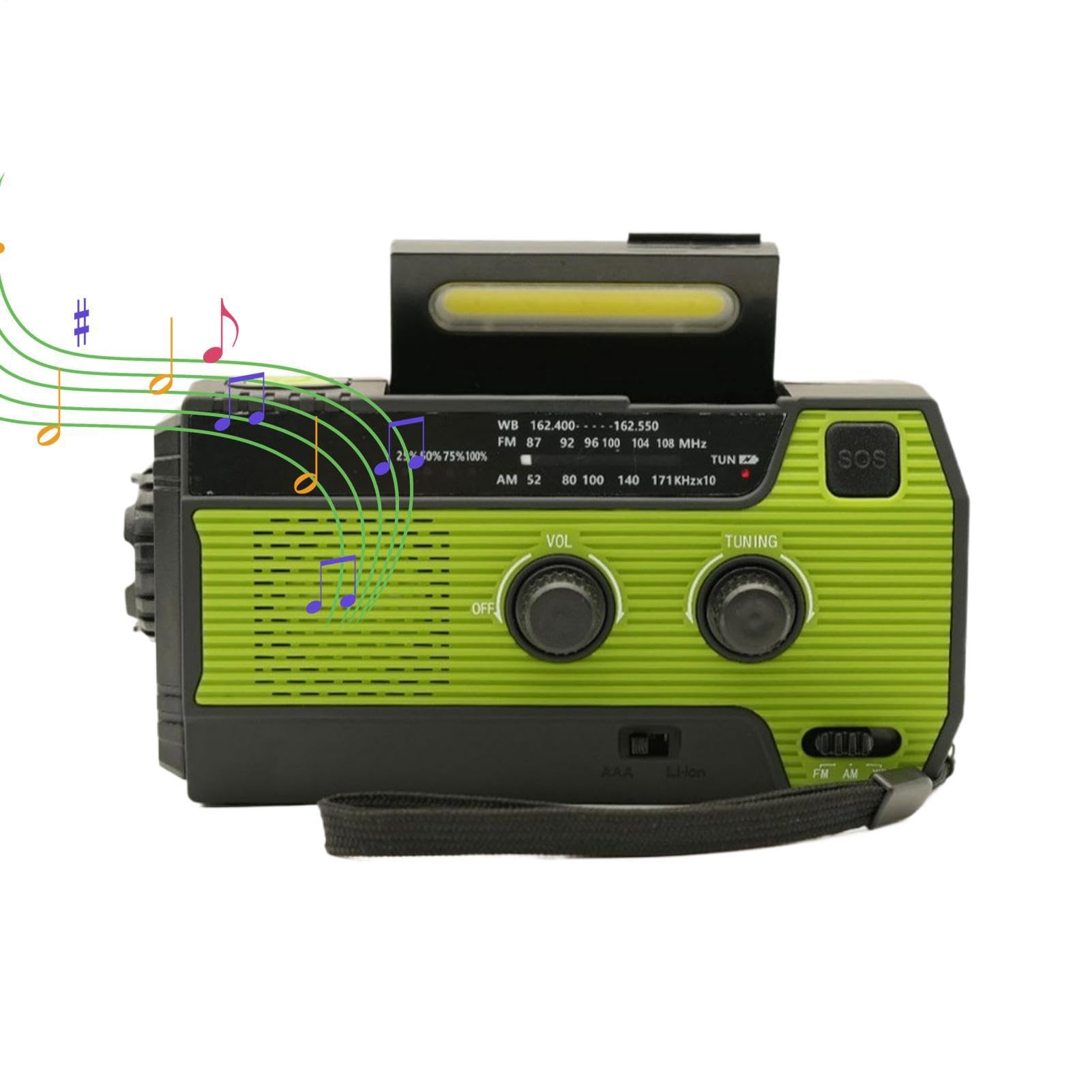 Radio Am FM Pequeño Reproductor Solar Y De Manivela
