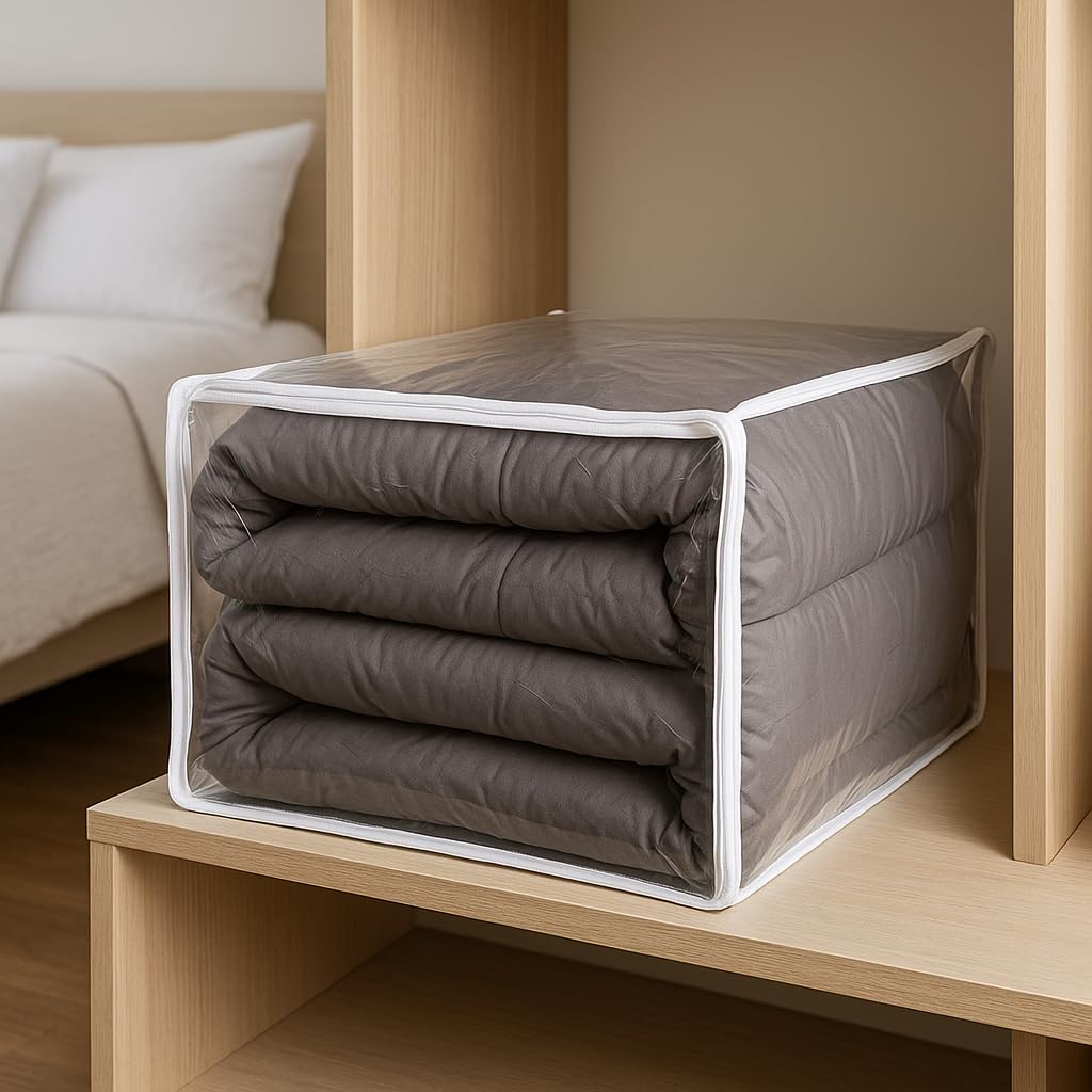 Sacchetti in vinile trasparente con cerniera, 63 x 53 x 28 cm, set da 5