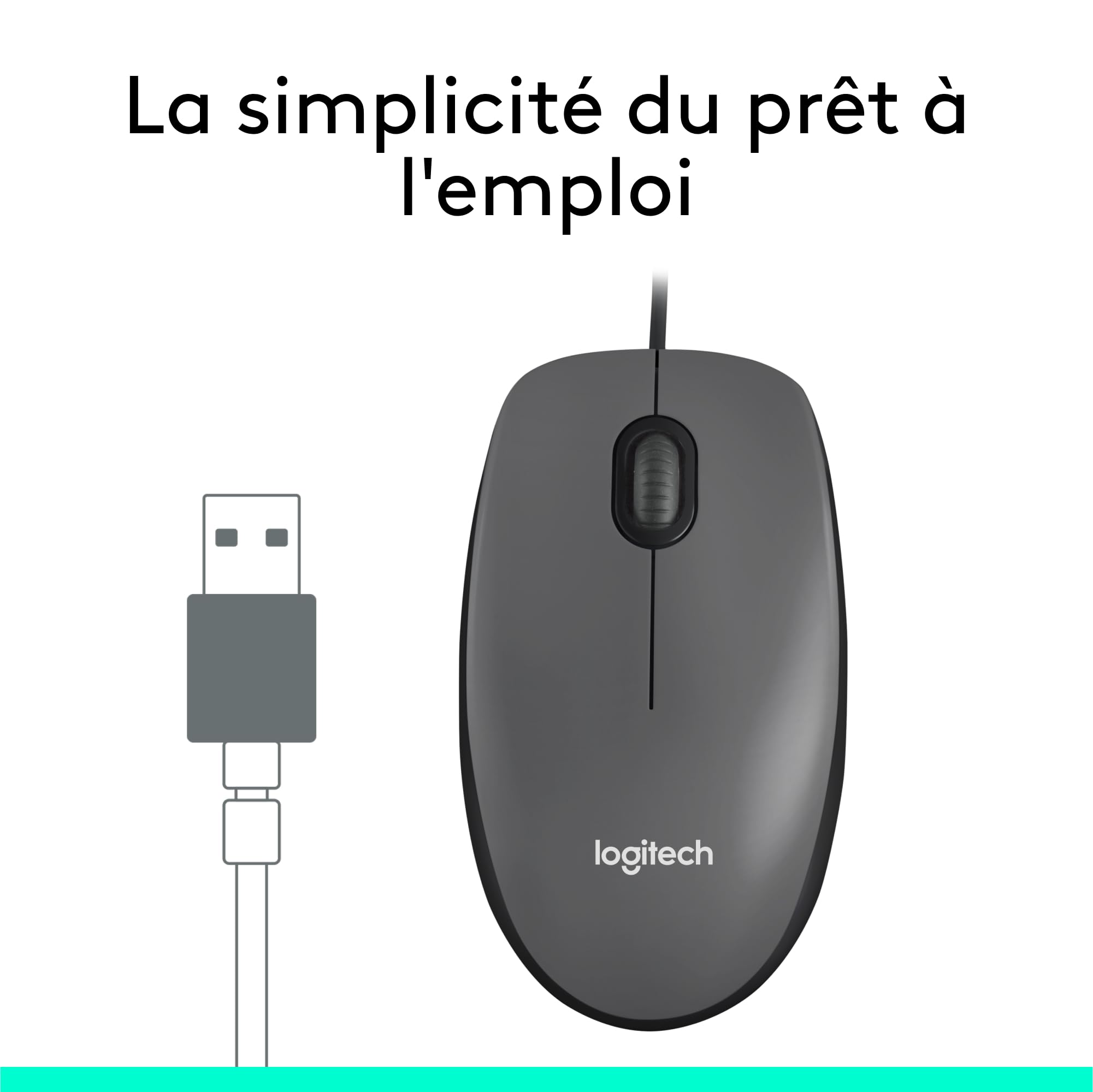 Amazon.com: Logitech M100, Corded Mouse, Black, 910-005003