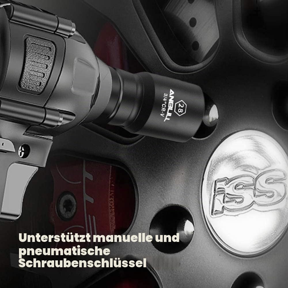 Anbull 21PCS Schlagschrauber Nuss Set, schlagschrauber nüsse 3/4, 3/4'' Stecknuss Adapter, Standardmetrische Größen (21-50 mm) | Cr-V Stahl-Steckschlüsselsatz