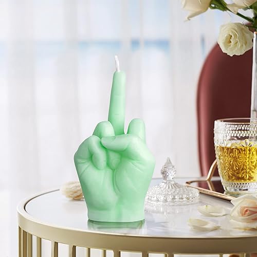 Miniatura 4 de 6sisc Vela perfumada de dedo medio, color verde menta, tamaño grande, decoración de habitación pastel danés, vela de aromaterapia de pino de larga