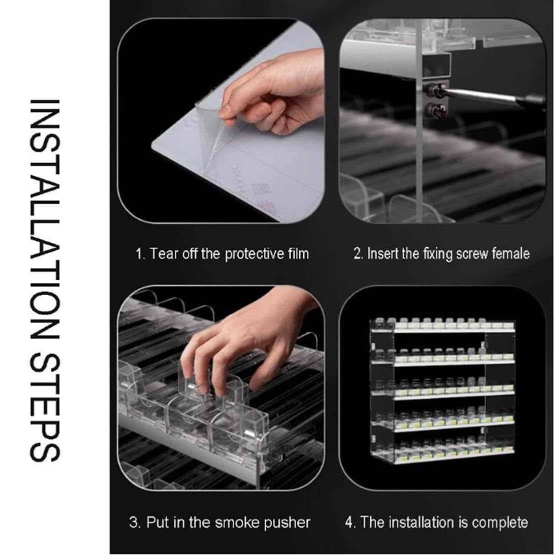 Genérico Expositor de Cigarrillos - Empujador automático de Pared para Venta al por Menor y sobremesa, Organizador de acrílico Duradero para Cigarrillos, Vitrina Ideal para una Mejor presentación en