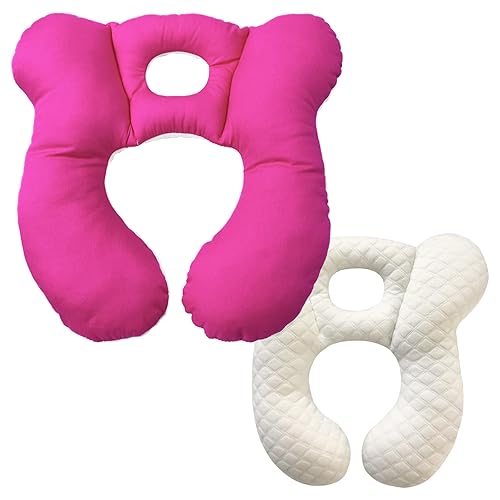 Miniatura 1 de Almohada de viaje para bebé, cojín de apoyo para cabeza y cuello infantil para asiento de automóvil, cochecito y cochecito (rosa)