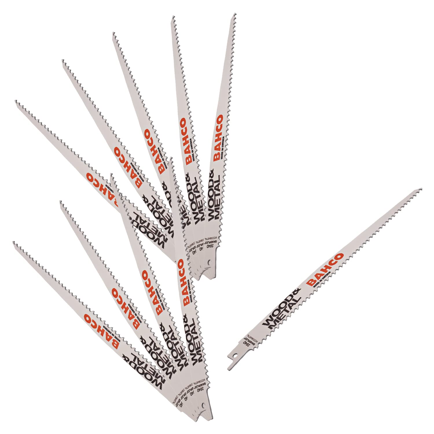 Bahco Sandflex Bimetall-Säbelsägenblätter für Holz und Metall 6 ZpZ, 300 mm - 10 Stk/Industrieverpackung