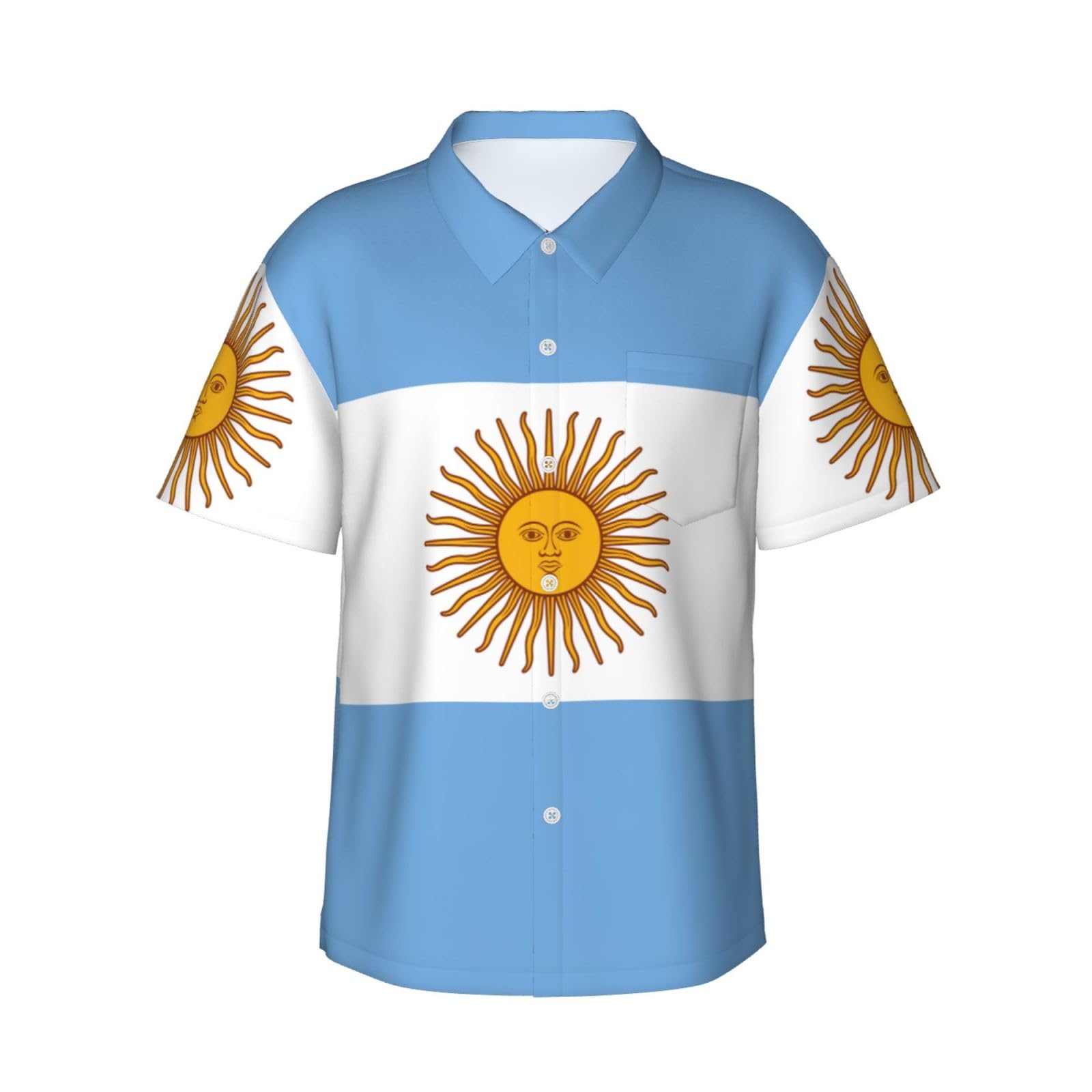 Chemise hawaïenne drapeau argentin homme avec short d'été décontracté - 8