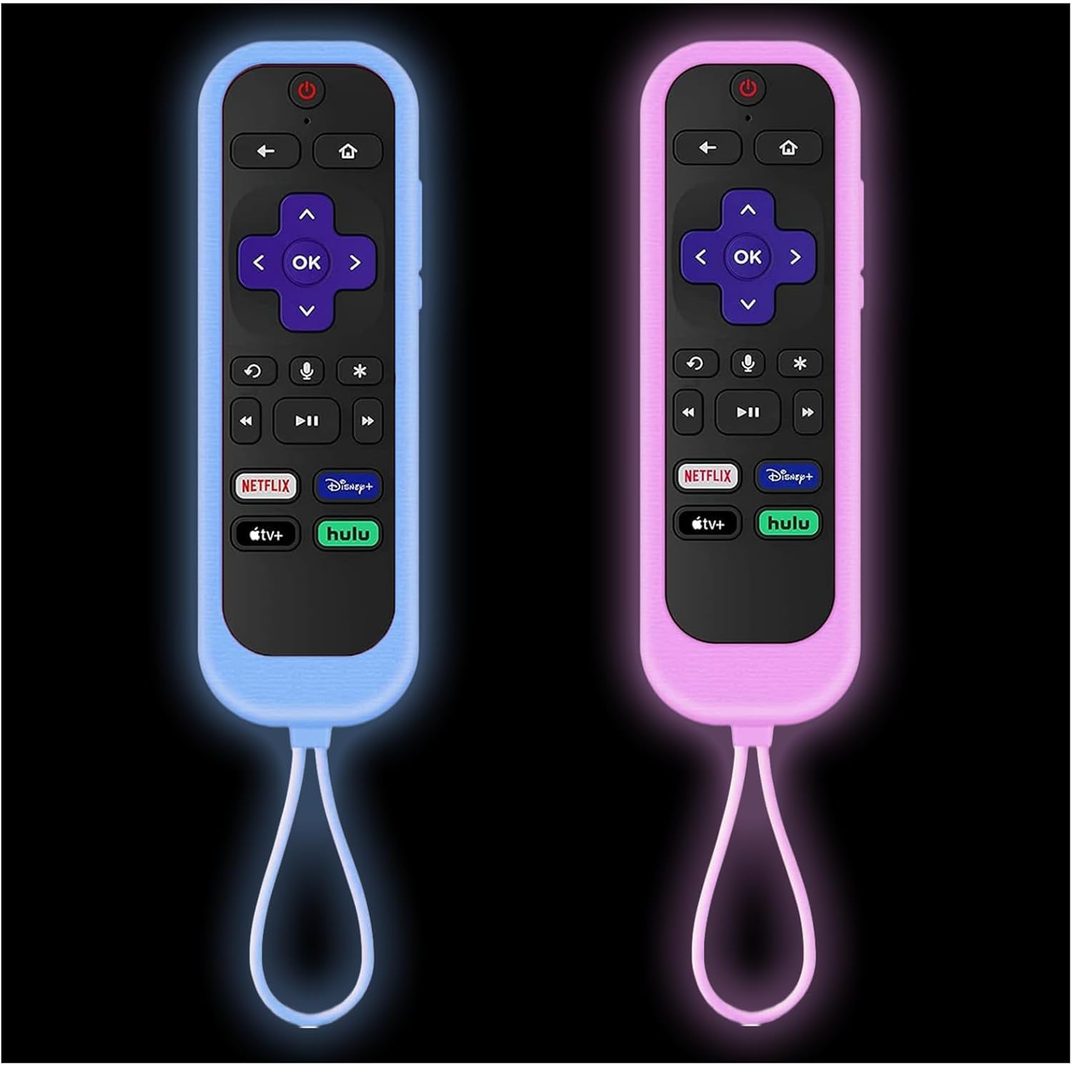 2Pack Roku Remote Cover with Tracker Onn Roku Remote