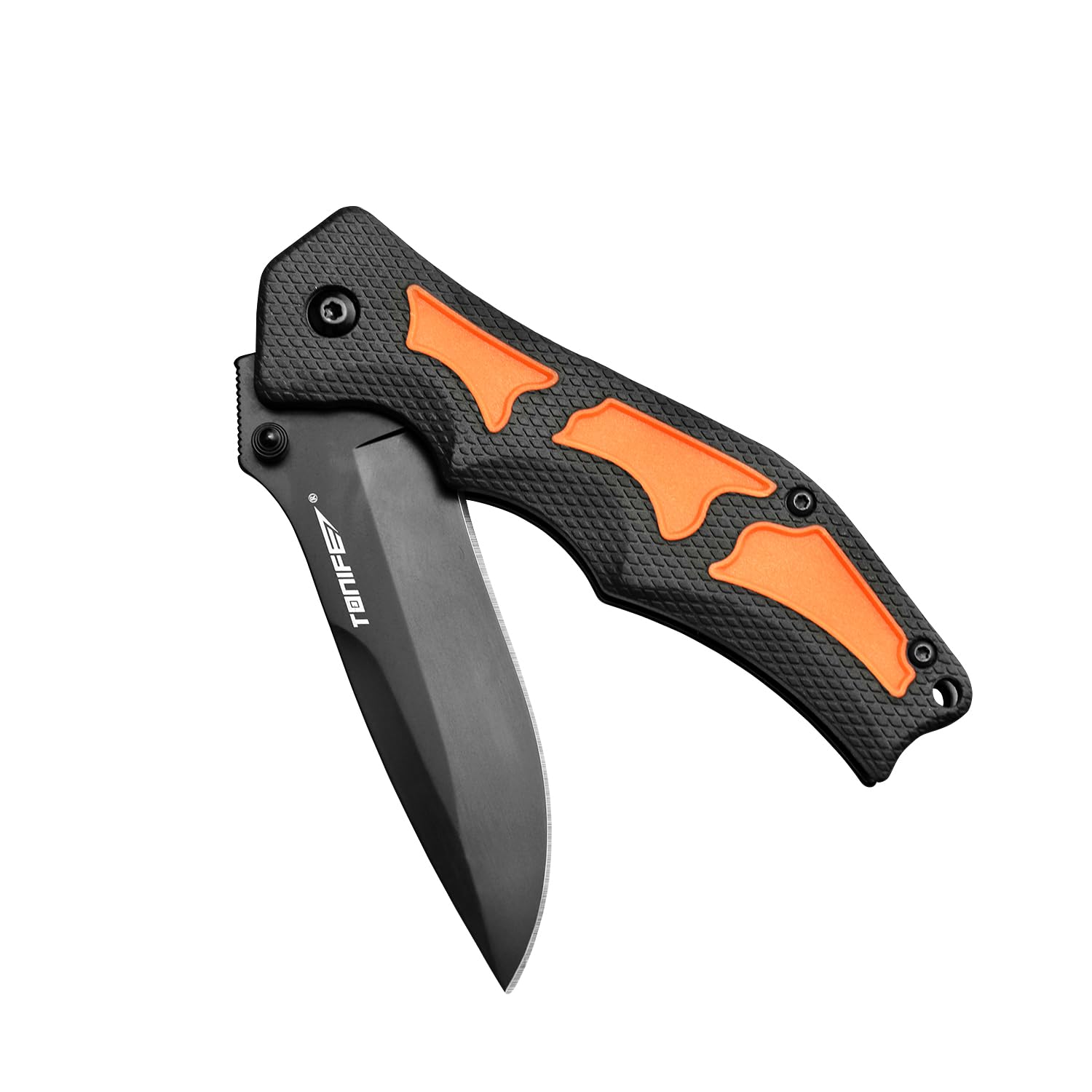TONIFE Farfalla Monarca Coltello da tasca Coltello pieghevole con acciaio 7Cr17MoV Manico in TPR+PP e clip da tasca per il campeggio all'aperto