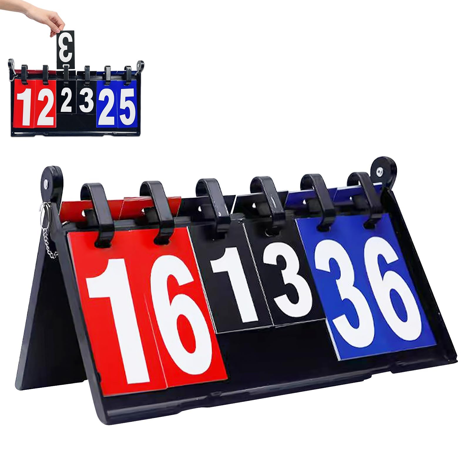 Tabellone segnapunti portatile, con funzione di visualizzazione a 4 cifre, indicatore di livello, contatore punteggio, segnapunti portatile, per pallacanestro, pallavolo, ping pong