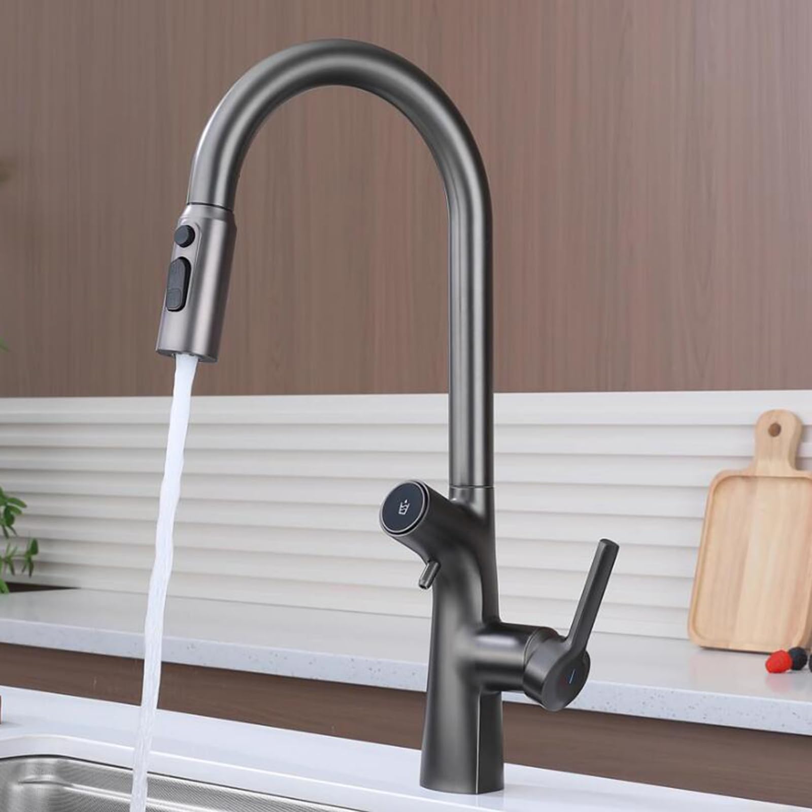 ZYCHSJXA 3 Way Kitchen Tap - Brass Hot and Cold Water Rotation Sink Faucet
