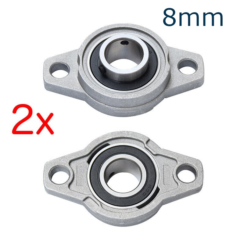 Produktbild von 6x KFL08 Flanschlager 8 Mm – Rhombisch, Selbstausrichtend, Zinklegierung, Mit Kugellager – Für Rotierende Maschinen, Förderer & Druckmaschinen