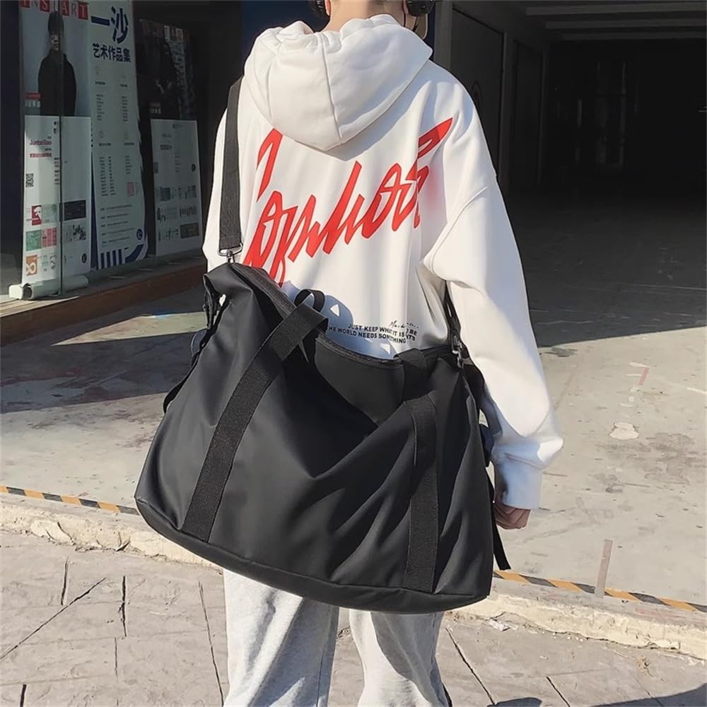 Reisetasche Sporttasche Kurze Distanz Geschäftsreise Reise Herren Handtasche Reisegepäck Tasche für Männer Frauen(Black)
